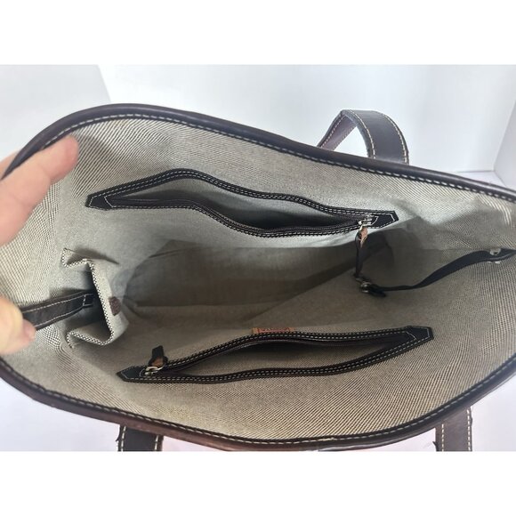 Dooney & Bourke Shoulder Bag Pink Red Canvas Sign. Logo Leather Trim Mean Girls - Picture 10 of 14